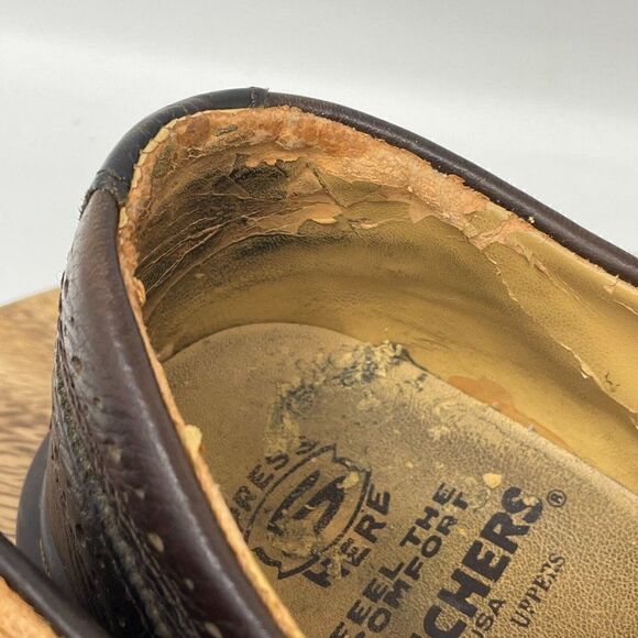 VTG Skechers Brown Leather Oxford Wingtip Brogue Dress Shoes Mens Sz 8 *SEE PICS - Picture 9 of 12